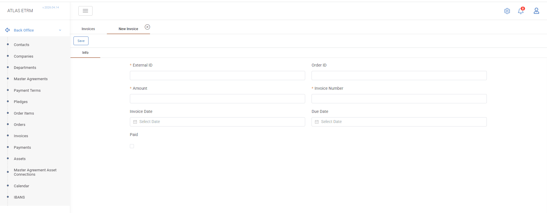 4.9 Invoices