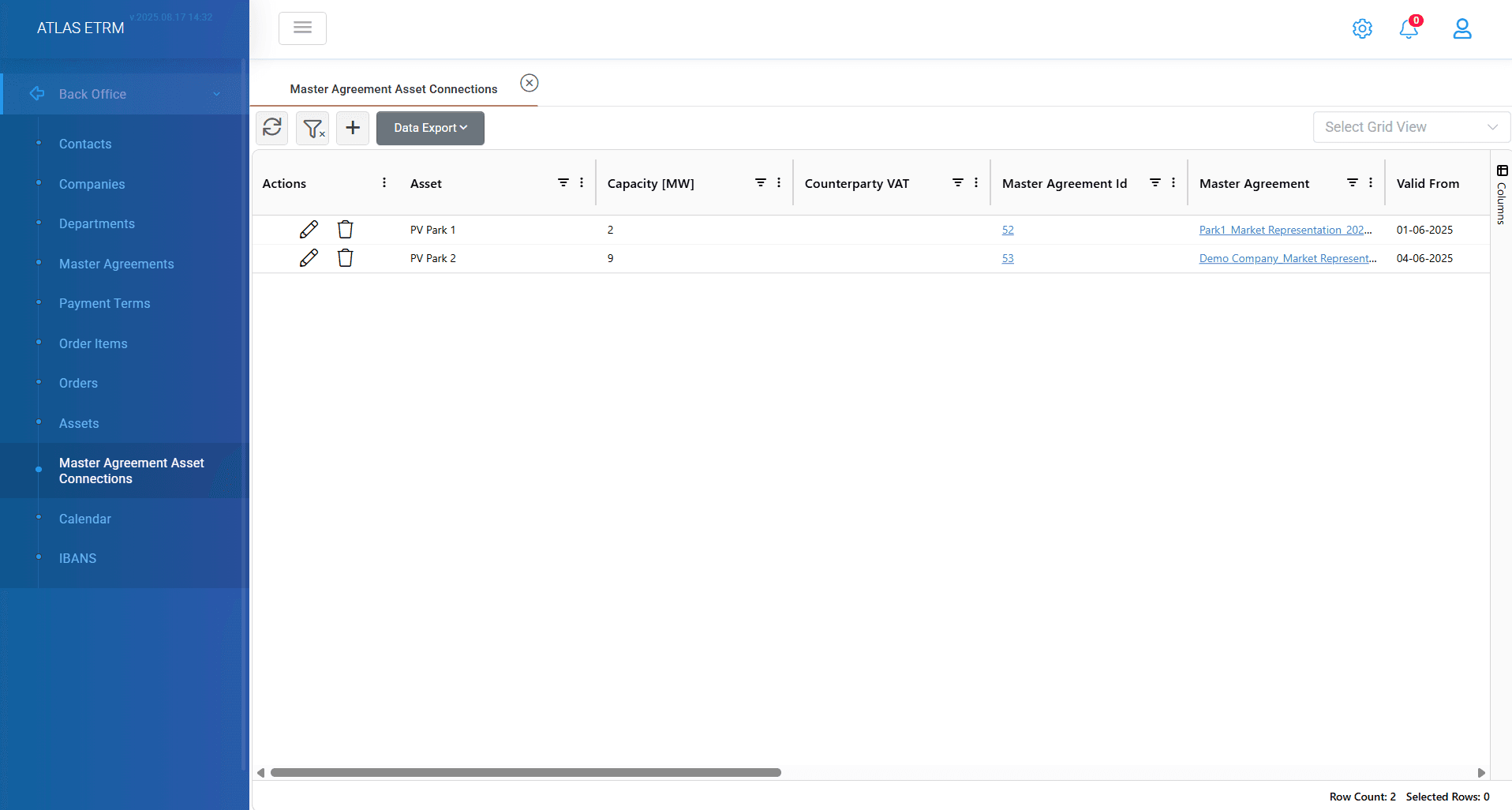 4.10 Master Agreement Asset Connections